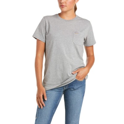 T-shirt Ariat Rebar en coton gris femme 