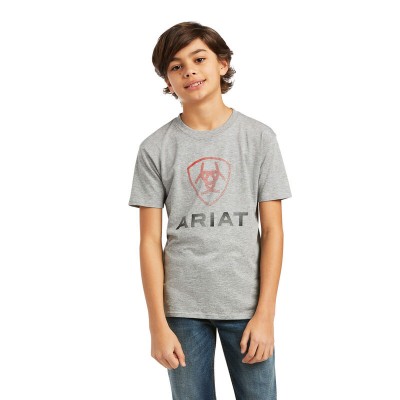 T-shirt Ariat gris logo rouge enfant   