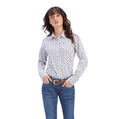 Blouse Ariat Kirby Township blanche femme