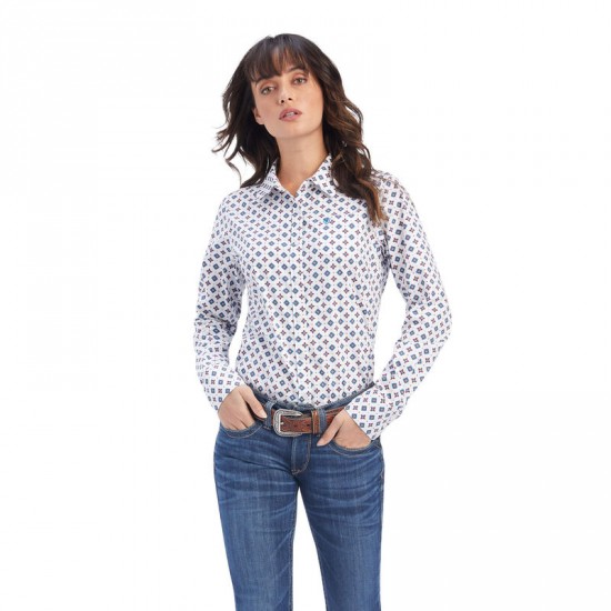 Blouse Ariat Kirby Township blanche femme