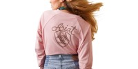 Chandail Ariat Ropey Shield rose femme 
