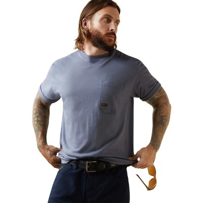 T-shirt Ariat Rebar coton gris bleu enclume homme 