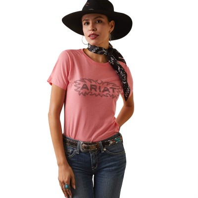 T-shirt Ariat rose femme 