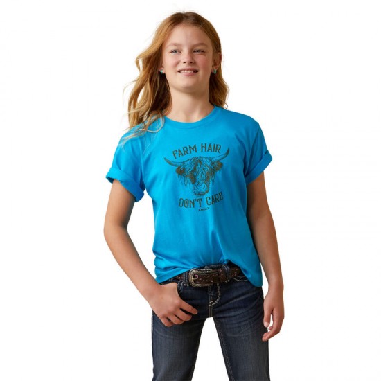 T-shirt Ariat bleu vache enfant 