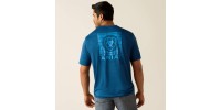 T-shirt Ariat Charger bleu Poséidon homme 