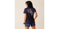 T-shirt Ariat Bronco navy femme