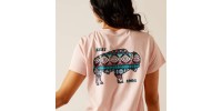 T-shirt Ariat Granger rose bison femme 