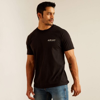 T-shirt Ariat noir logo Paisley homme 