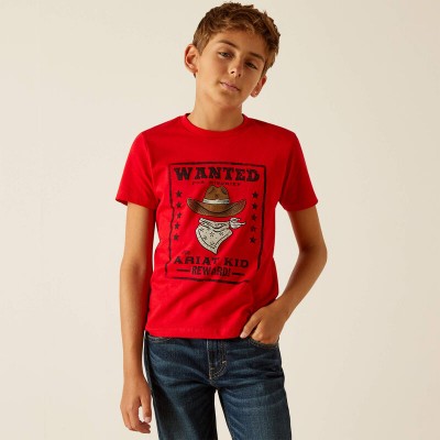 T-shirt Ariat Wanted rouge enfant 