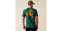 T-shirt Ariat Abilene teal cheval bronc homme 