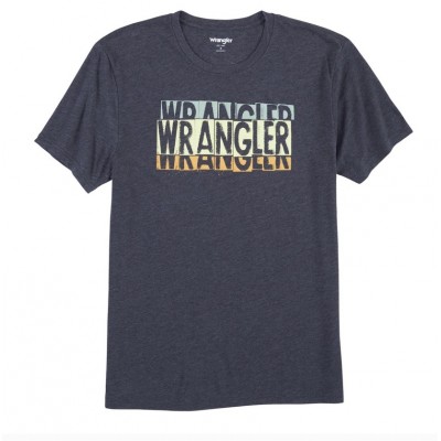 T-shirt Wrangler gris jaune vert et orange homme 