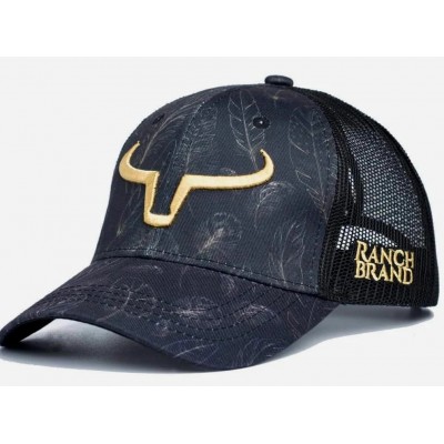 Casquette Ranch Brand plume logo gold ponytail
