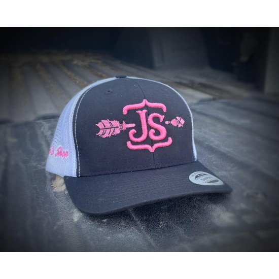 Casquette June's Shop noir logo rose 