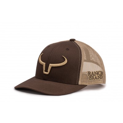 Casquette Ranch Brand Rancher brun logo beige